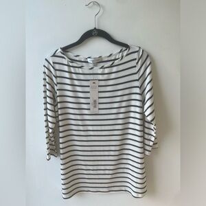 Amour Vert Francoise 3/4 Sleeve Modal Tee in Marine Stripe Medium - NWT